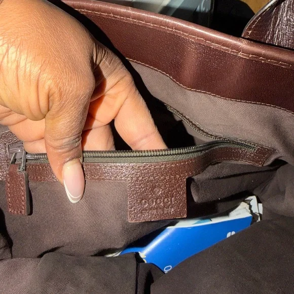 Gucci Tan and Brown Monogram Briefcase - Picture 3 of 4